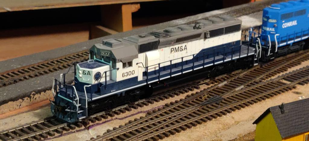 Kato Philadelphia, Midvale & Atlantic (freelance) SD40-2 #6300. This was custom built, painted, and detailed by the shop.